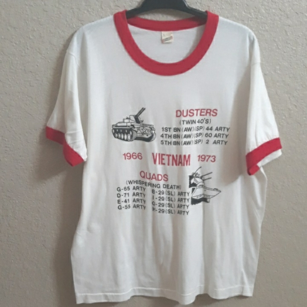 Vintage Screen Stars Graphic T-Shirt Vietnam Dusters Quads Circa 1982